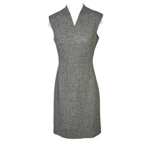 M.M. Lafleur Womens V-Neck Wool Blend Dress Size 2 Modest Minimalist Business